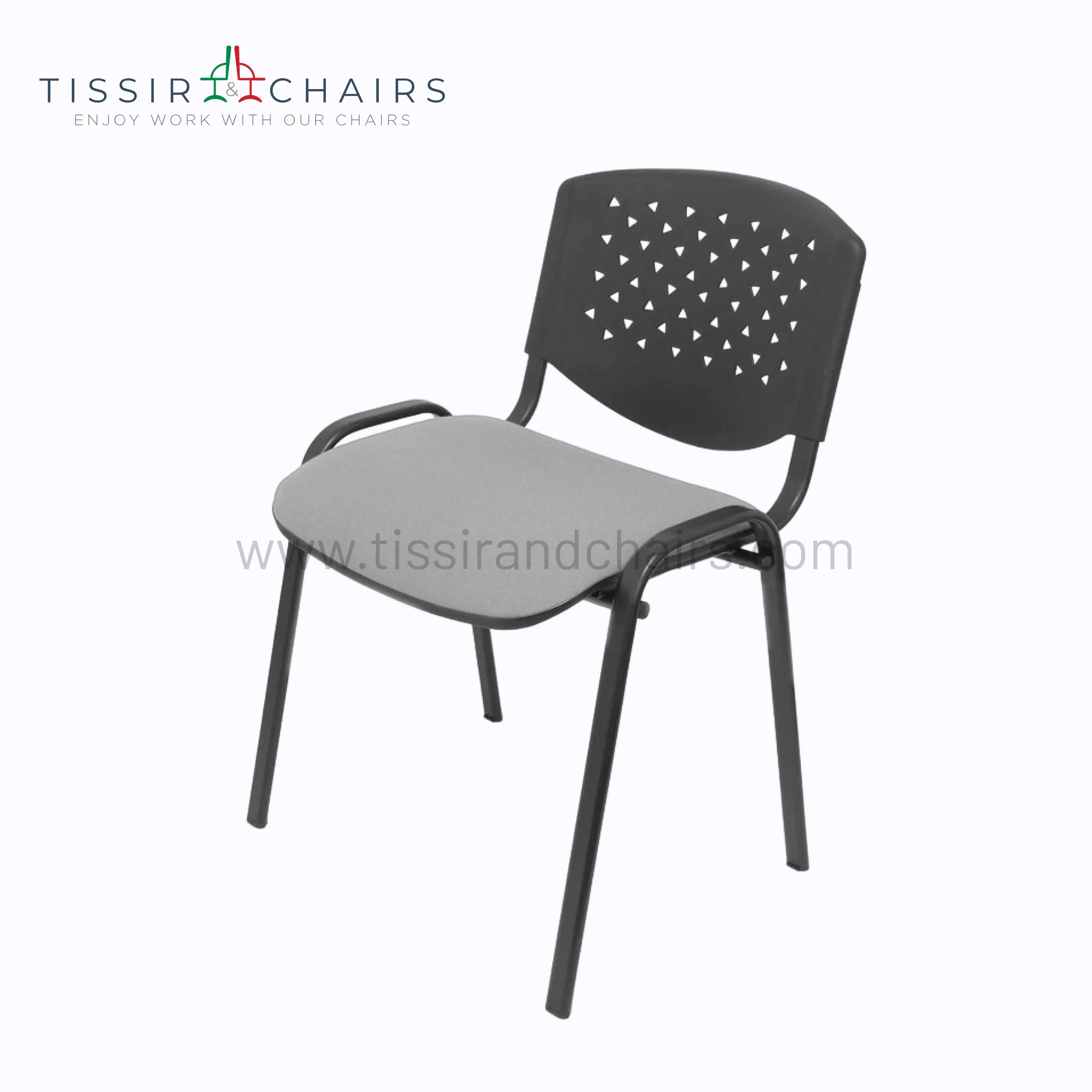 Chaise PRISMA structure métallique EPOXY NOIR